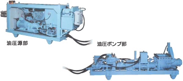 油圧源部と油圧ポンプ部